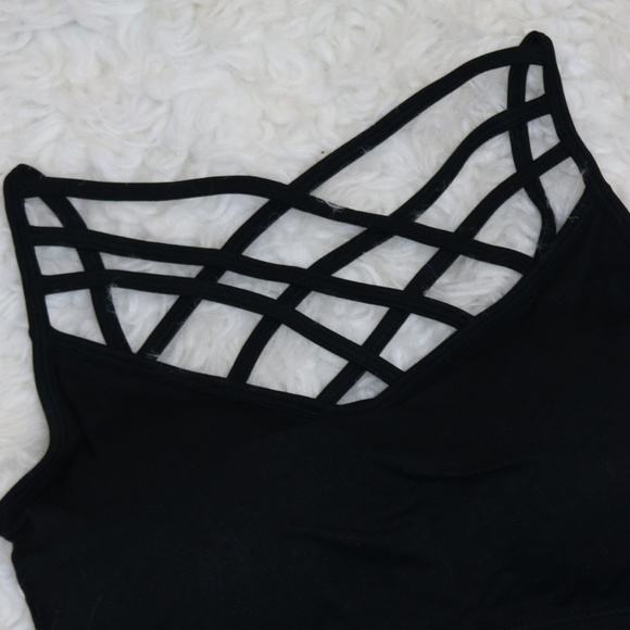 Zenana Black Lattice Bralette - Picture 2 of 3